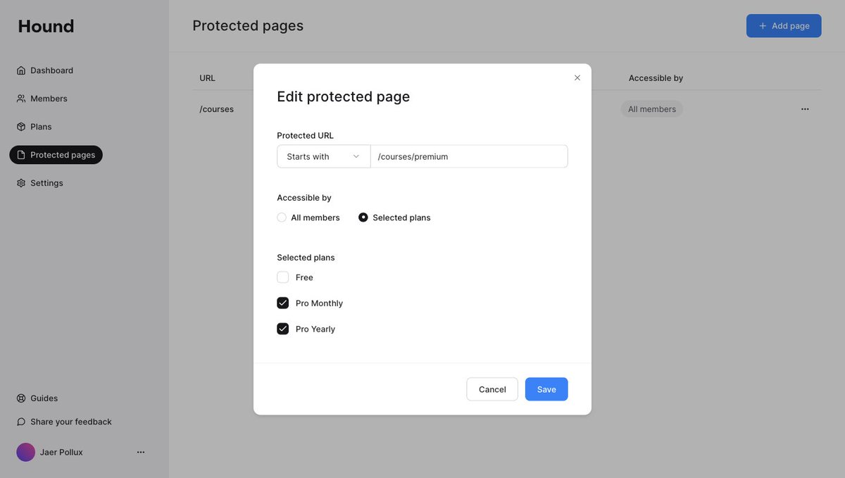 GetHoundApp's tweet photo. After weeks of work, we are happy to introduce Hound. A free and easy way to transform any @framer website into a thriving membership platform. 

Check out: https://t.co/Ld8zK8ZOFc https://t.co/5Plgh60G4e