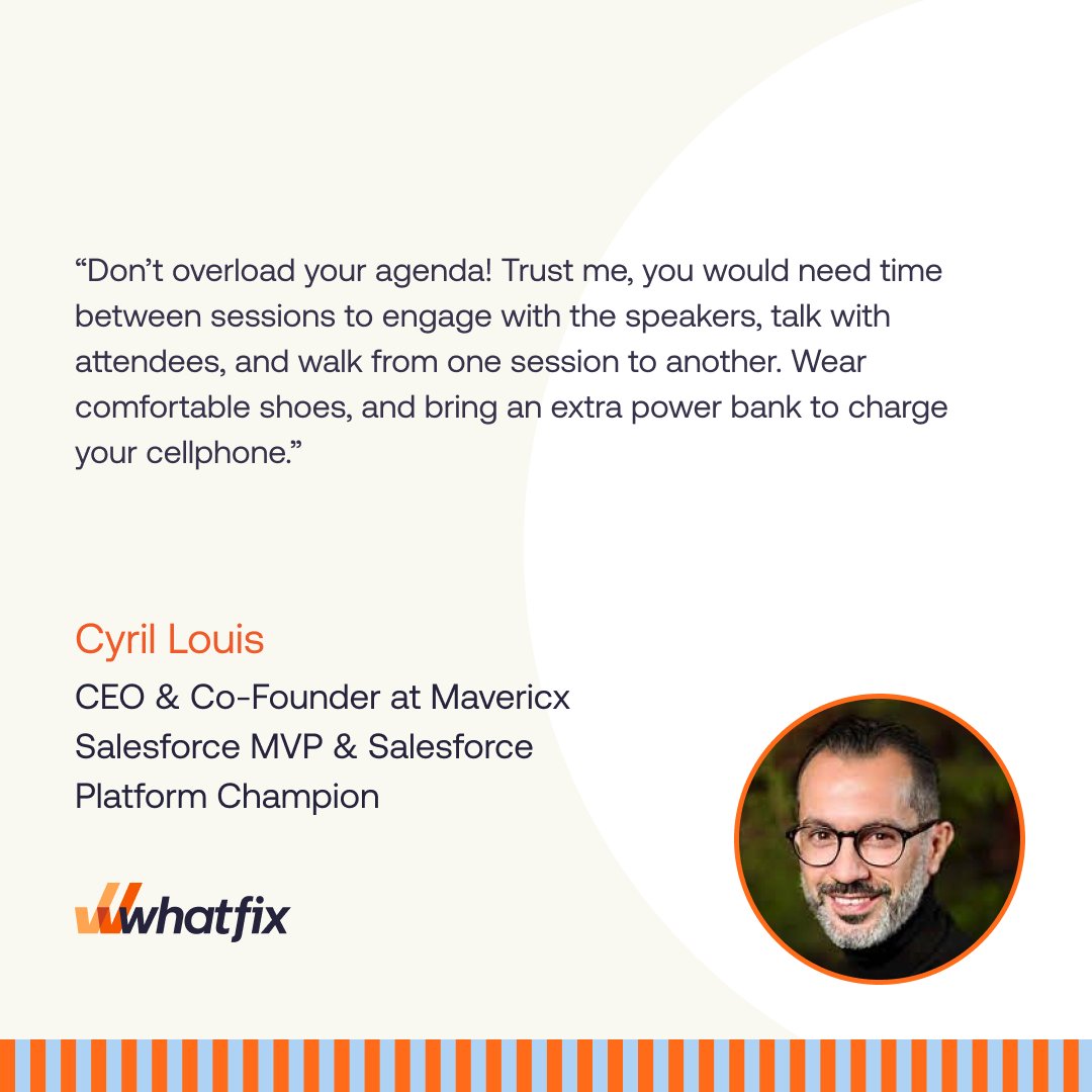 Whatfix (@whatfix) on Twitter photo Get the inside scoop on #DF23 from the one and only <a href="/cyril_louis/">Cyril Louis</a>. You won't want to navigate #Dreamforce without these tips! 🌟
Read now: buff.ly/3QeRpKw
#whatfix #digitaladoption #dreamforce2023 Get the inside scoop on #DF23 from the one and only <a href="/cyril_louis/">Cyril Louis</a>. You won't want to navigate #Dreamforce without these tips! 🌟
Read now: buff.ly/3QeRpKw
#whatfix #digitaladoption #dreamforce2023