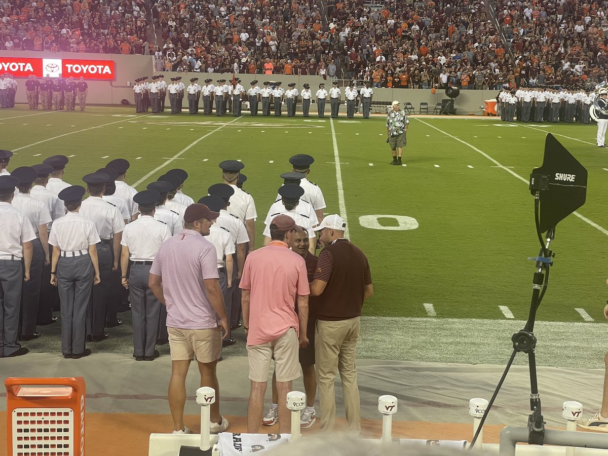 Celebrity sighting while we were waiting for <a href="/jsigler12/">Jackson Sigler</a> to run out of the tunnel for the first time. <a href="/SonsofSatVT/">Sons of Saturday Podcast</a>