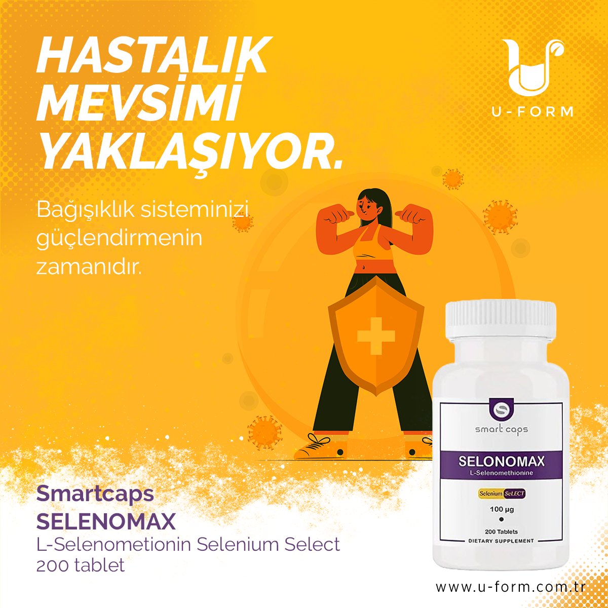 uformizmir's tweet image. Smartcaps SELENOMAX L-Selenometionin Selenium Select 200 tablet
Bağışıklık sisteminizi güçlendirmenin zamanıdır...
u-form.com.tr/smartcaps-sele…

#Smartcaps  #SmartcapsSELENOMAX #Selenium  #Bağışıklıksistemi   #Bağışıklık   #SeleniumSelect  #gıdatakviyesi #takviyeedicigıda  #uform