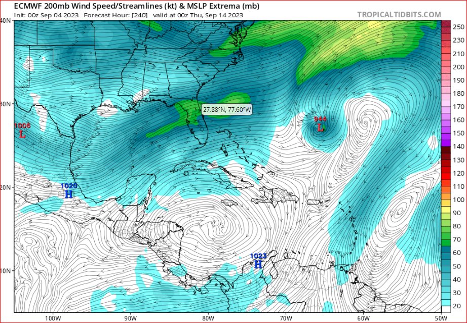 JimCantore's tweet photo. The track into next weekend for #invest95L seems pretty straightforward. Then its likely to recurve to the north per guidance members.  Now the fact we are 7 days out means that could change as could the players in the solution.  Also just because it starts to curve doesn't mean it stays that way, so much to watch after the likely turn. Certainly something to keep an eye on for our friends in #Bermuda.
