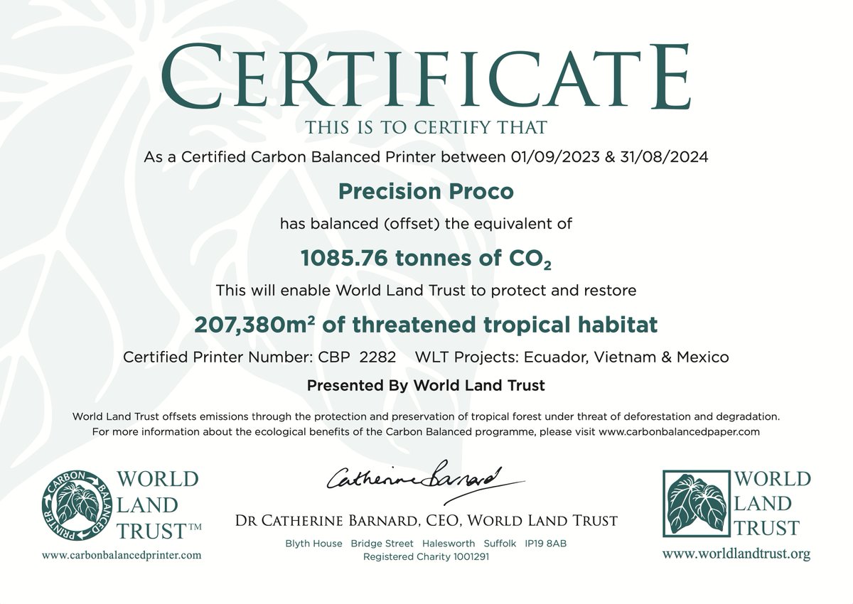 PrecisionProco's tweet image. We are now a certified carbon-balanced printer! 

This achievement is just one piece of our grand plan to minimise our ecological footprint.

For more information, please visit the sustainability page on our website::hubs.la/Q0211nkT0

#precisionproco #carbonbalanced