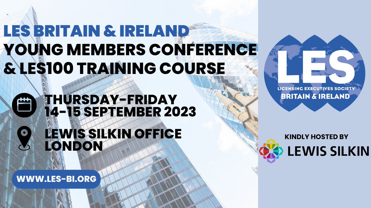 There's still time to register for the LES100 Training Course next week in London! 

This is the introductory course in the Licensing Executives Society’s Intellectual Asset Management Series and is designed for those who are relatively new to licensing.

mailchi.mp/6ee32eeac071/l…
