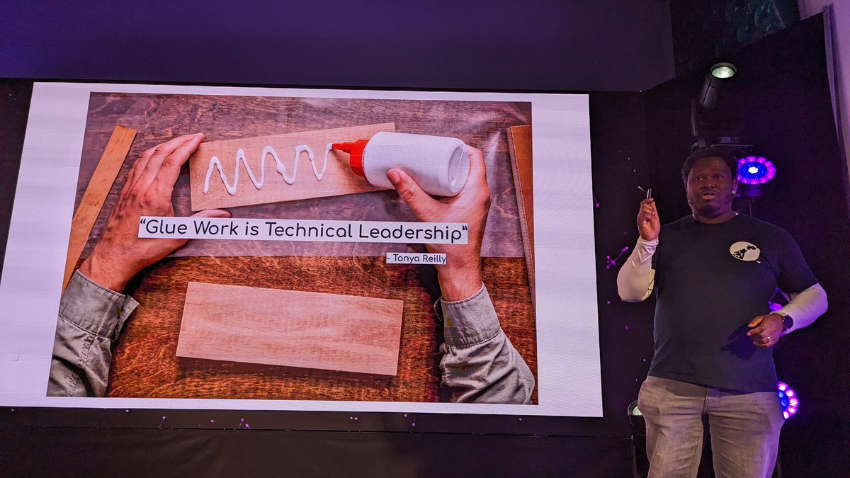 chrissbaumann's tweet photo. @TesterFromLeic quoting Tanja Reilly: Glue work is technical leadership.
#TestingUnited https://t.co/LRPKLUrgHD