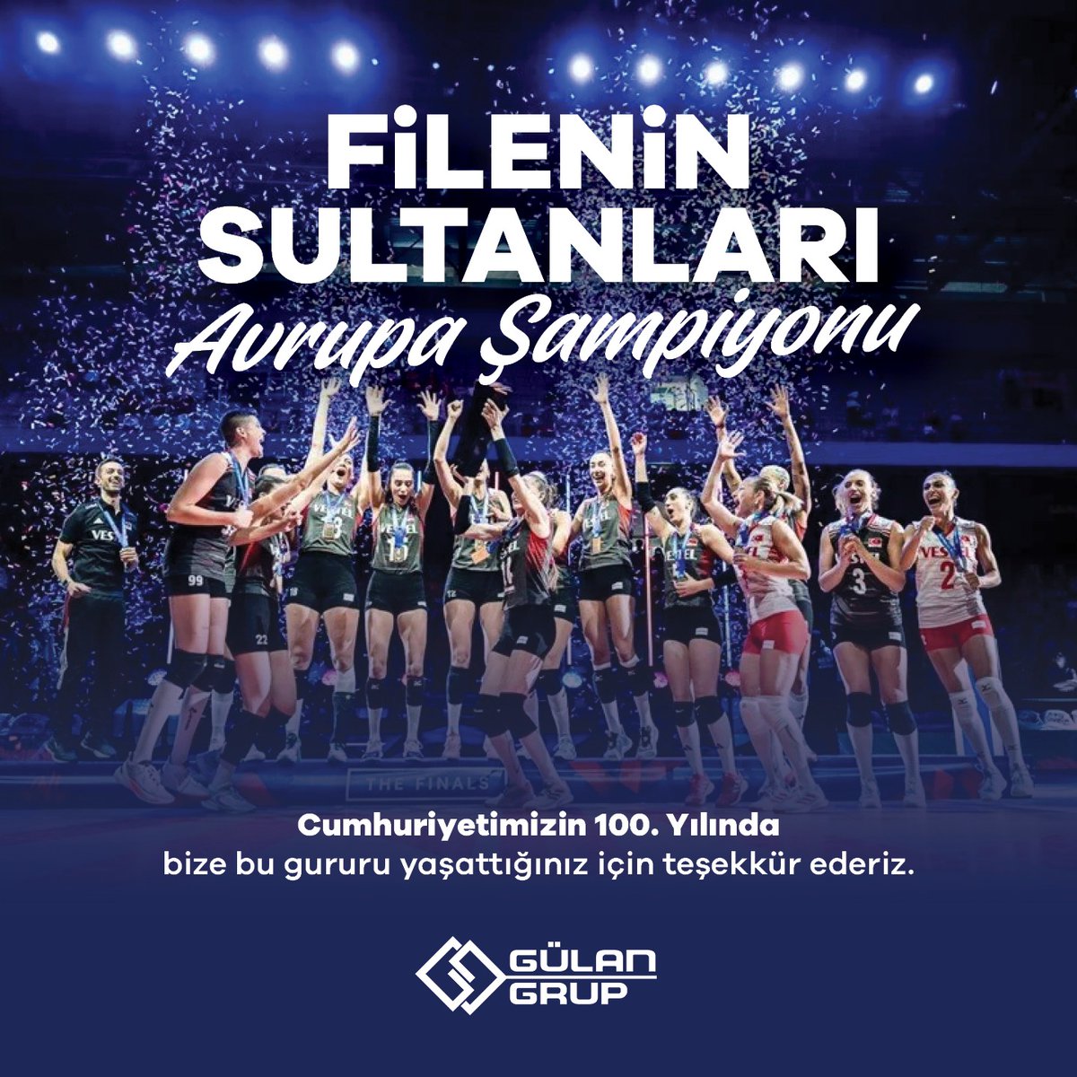 Cumhuriyetimizin 100. Yılında bize bu gururu yaşattığınız için teşekkür ederiz. 

#fileninsultanları #avrupaşampiyonu #milletlerligi2023 #voleybol #turkiye #mustafakemalataturk #cumhuriyet #türkiyevoleybolmillitakım #türkiyevoleybolfedarasyonu #gülanfiat