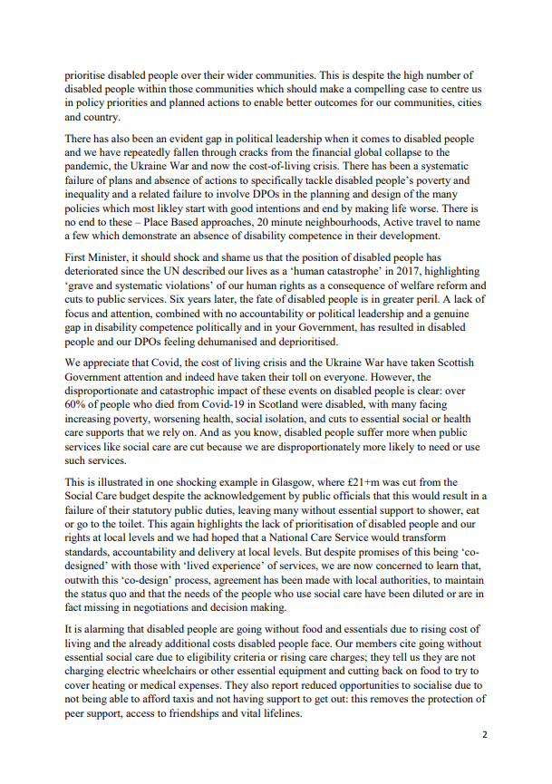 GDA__online's tweet photo. The DPO movement in Scotland wrote to the First Minister today to urge him to use the new parliamentary session to reset his relationship with disabled people.

Successive SNP policies have failed disabled people. We need commitment in the new programme for government for change https://t.co/s2Zco5b1GV
