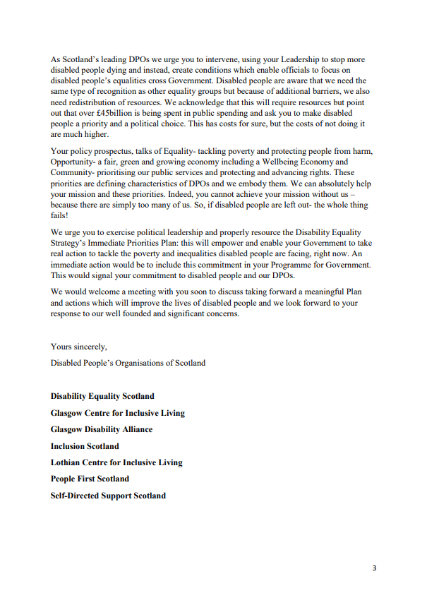 GDA__online's tweet photo. The DPO movement in Scotland wrote to the First Minister today to urge him to use the new parliamentary session to reset his relationship with disabled people.

Successive SNP policies have failed disabled people. We need commitment in the new programme for government for change https://t.co/s2Zco5b1GV