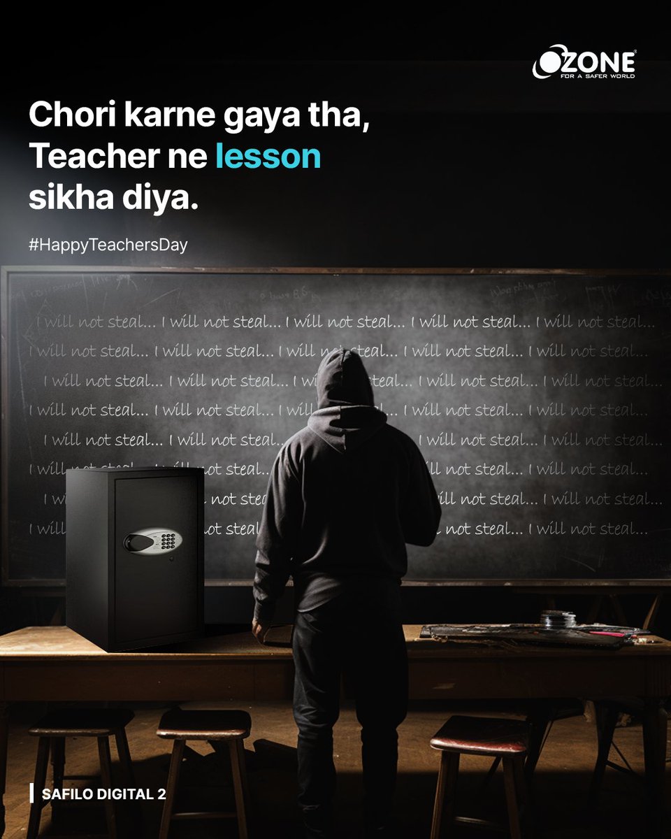 Chor ko sabakh sikhana toh banta hai!
Ozone safes are sturdy and durable. It comes with an anti-theft protection feature that keeps your belongings safe and thieves away.

Get yours today at ozokart.com.

#TeachersDay #TeachersDay2023
#Ozonesecutech #Ozone