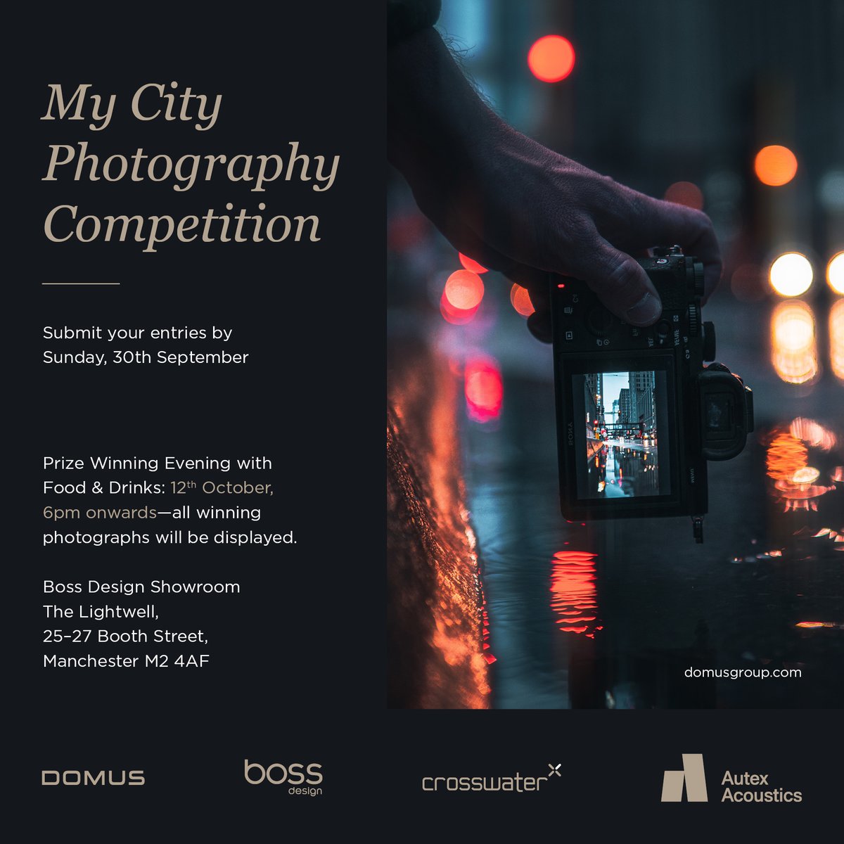 📷During September, we are launching our Northern photography competition alongside @AutexAcoustics, @Boss_Design and @crswtr. The theme for this year is 'My City'. For further details, please contact Claire Elvin (claire.elvin@domusgroup.com).