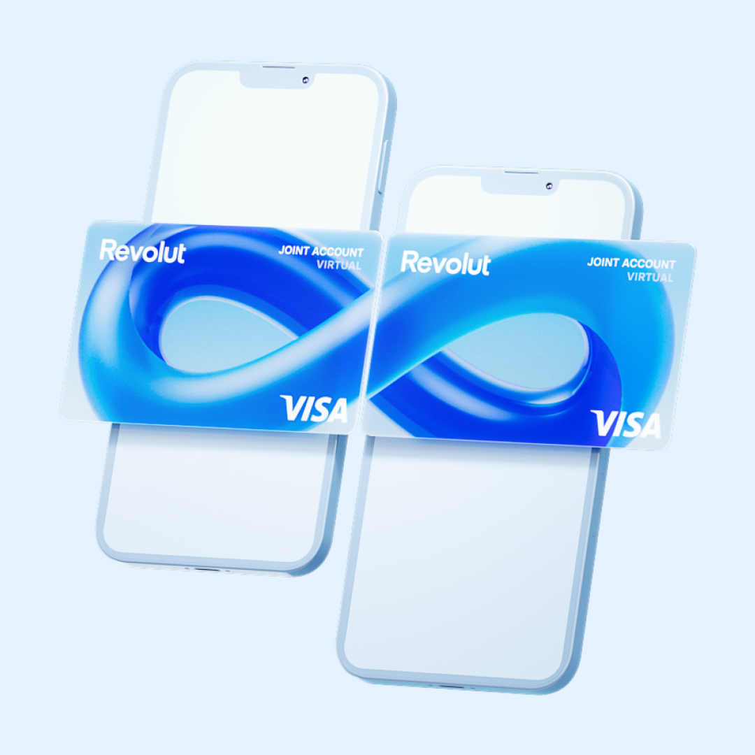Revolut's tweet image. You can say it with your card, and celebrate your unbreakable bond with our free, Infinity joint virtual cards, available with Joint Accounts. 

Make sure your app is up-to-date to get access. Joint Accounts available in the UK and EEA. T&amp;amp;Cs apply.