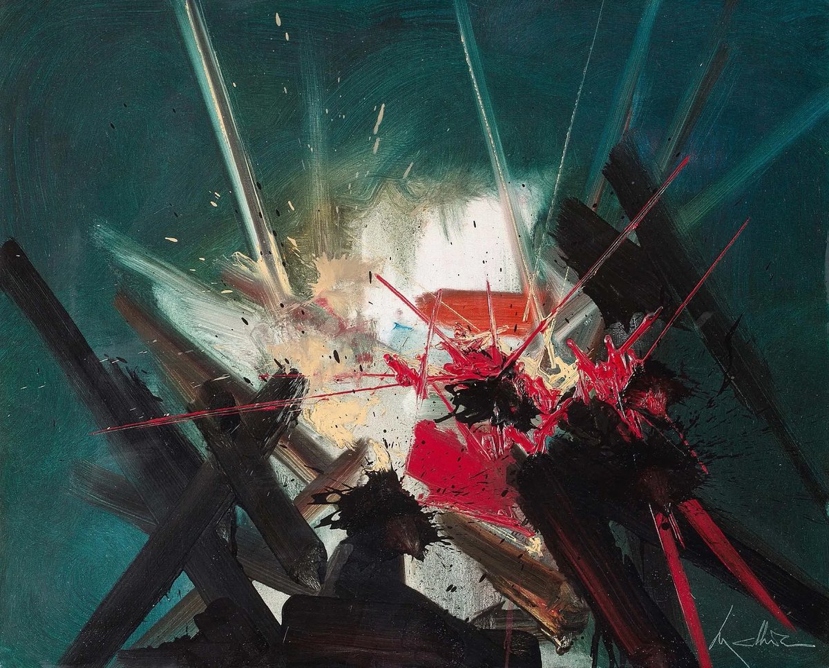 Drouot's tweet photo. Cette oeuvre bouillonante du maître de l'abstraction lyrique Georges Mathieu sera mise aux enchères chez @Aguttes_ le 06 septembre, en live sur https://t.co/j1jkTSK9qd 🖥️
#georgesmathieu #abstractionlyrique #abstraction #calligraphie https://t.co/R301DKko2M
