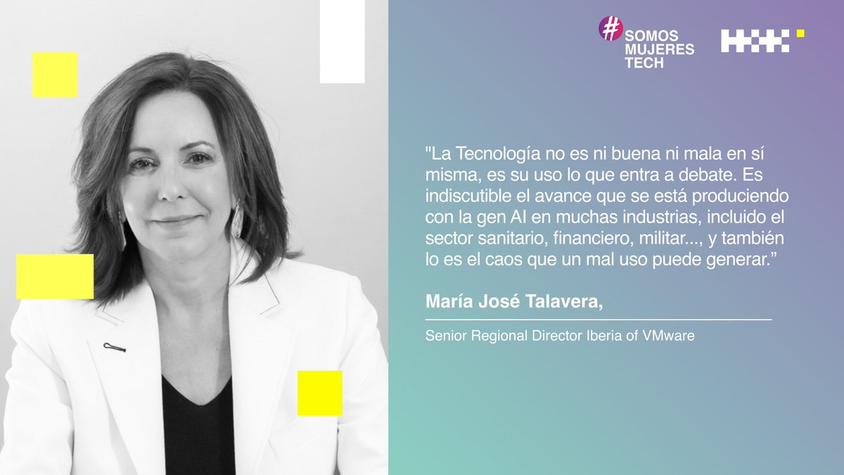 Nuevo curso #SomosMujeresTech by #HKSpain:  <a href="/TalaveraMaria/">Maria-Jose Talavera</a>, Senior Regional Director Iberia  en <a href="/vmware_es/">VMware_ES</a> con una reflexión sobre las bondades y los peligros de la #IAGenerativa y sus retos regulatorios.

En @disruptores_inn y <a href="/elespanolcom/">EL ESPAÑOL</a>:  elespanol.com/invertia/disru…