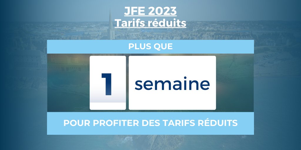 #JFE23 : Dernière semaine pour profiter des tarifs réduits ! 

Participez aux journées françaises de l’épilepsie à un prix avantageux !
Inscrivez-vous dès maintenant.
 ➡️ congres-jfe.com/register.aspx?…
 
#epilepsie #tarifsreduits #congres