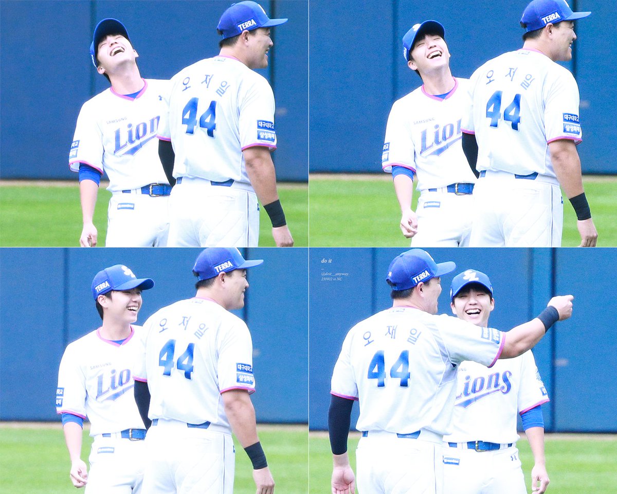 doit__anyway's tweet photo. 어떤 중견수 덧니구경 실컷함😆 
선배형들 사이에선 아직 한참 어린 잼토 #김현준 https://t.co/aj98jcC8BI