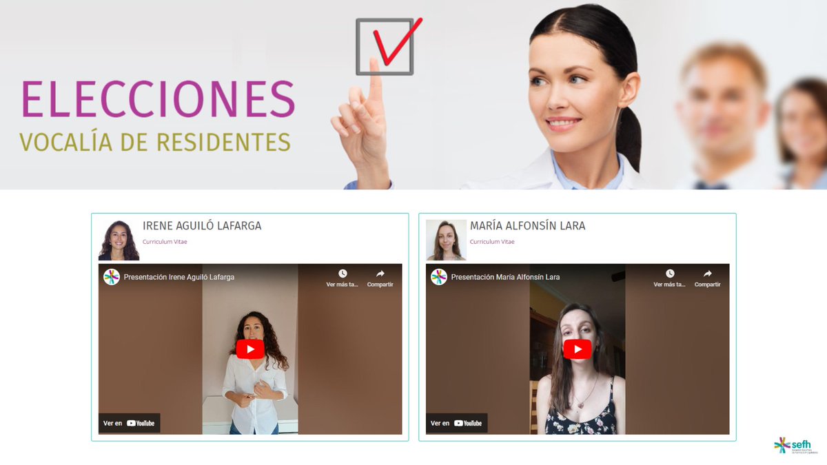 Elecciones a Vocal de Residentes de la SEFH

❗❗Hoy comienza la campaña electoral de las 2 candidatas:
👉 <a href="/ireneagla/">Irene Aguiló Lafarga</a> 
👉 <a href="/alfonfir/">María Alfonsín</a>

🗳Ya puedes votar por correo postal

Toda la información (fechas, formas de votación, presentación candidatas...) en: sefh.es/elecciones-voc…