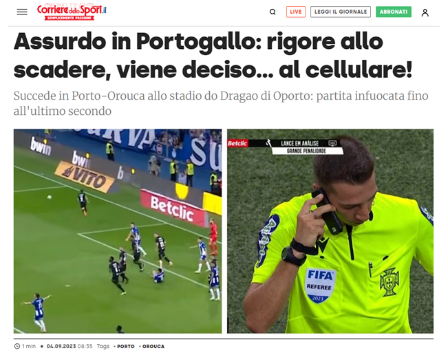 CabineSport's tweet photo. Jornais estrangeiros sobre o Porto-Arouca 🎙️

"Surrealismo", "Absurdo" 😬 https://t.co/rHAMpxPfgg