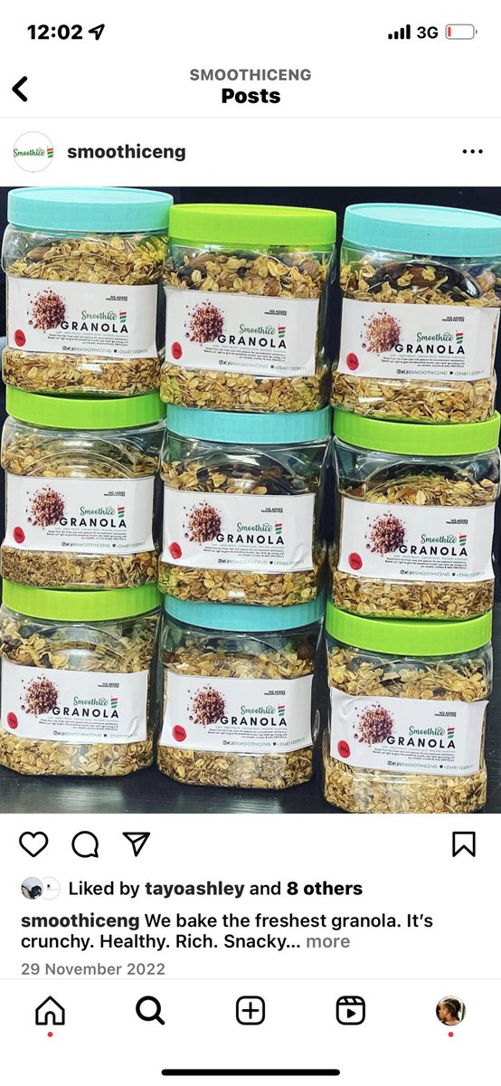 smoothiceng's tweet photo. Happy New Week People.
Remember we still make the freshest, richest and healthiest granola.
Want something yummy and freshly baked to snack on, you can always bet on us.

#smoothice #food #16thHeadiesAwards #ChampionsLeague #Monday https://t.co/hOB1tyZv3P