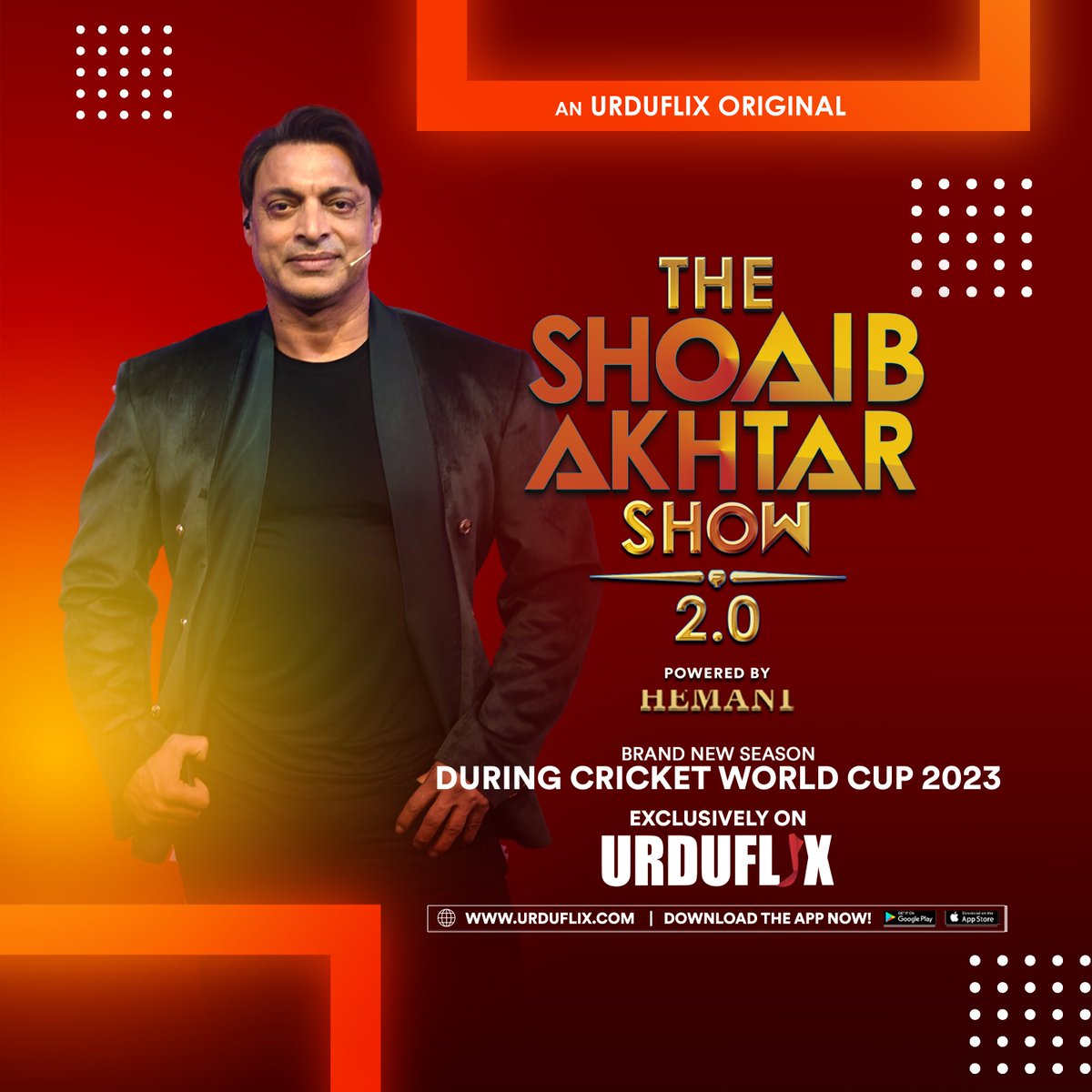 urduflix1's tweet photo. The Shoaib Akhtar Show 2.0 Coming Soon!
Coming only on World Cup 2023
Exclusively streaming on @urduflixofficial
https://t.co/vNDXGMdnlA
@imshoaibakhtar
@hemaniherbalpk
@emaxtvofficial
@farhangauher
#shoaibakhtar #emaxtv #hemani #urduflix #season2 #worlcup2023 #rawalpindiexpress https://t.co/qBVESwLnfO