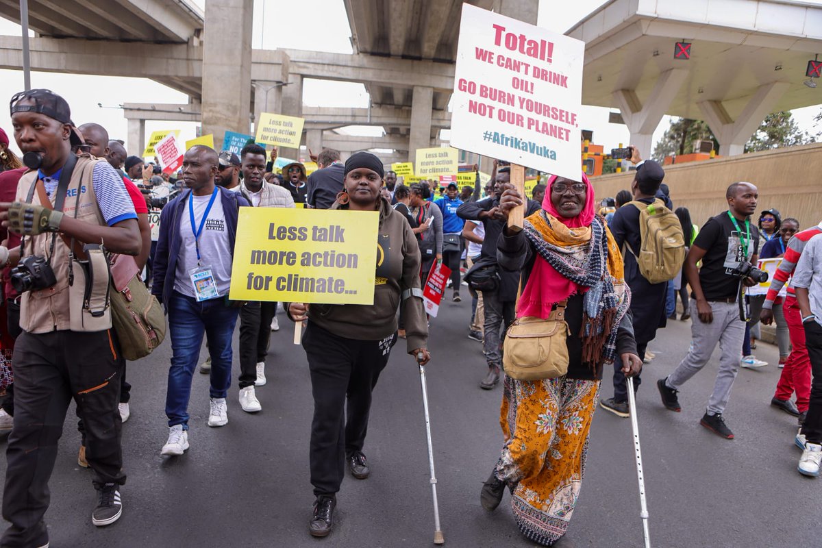FoLTurkana's tweet photo. We march for our lands and territories! 

We march for our environment! 

We march for our food systems! 

We march for women and water ! 

We march for climate justice! 

We march for Africa ! 

#PeoplesACS23 https://t.co/zYLA2yFiIk