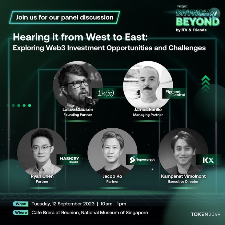 🎙️ Unveiling the heart of our "Web3 Brunch &amp; Beyond by KX &amp; Friends" 
​Don't miss your chance to be part of this riveting discourse as KX investments officially debuts on the public stage! 🌟​
​
#KXBrunchAndBeyond #KXatTOKEN2049 #Web3Innovation #BeyondBoundaries