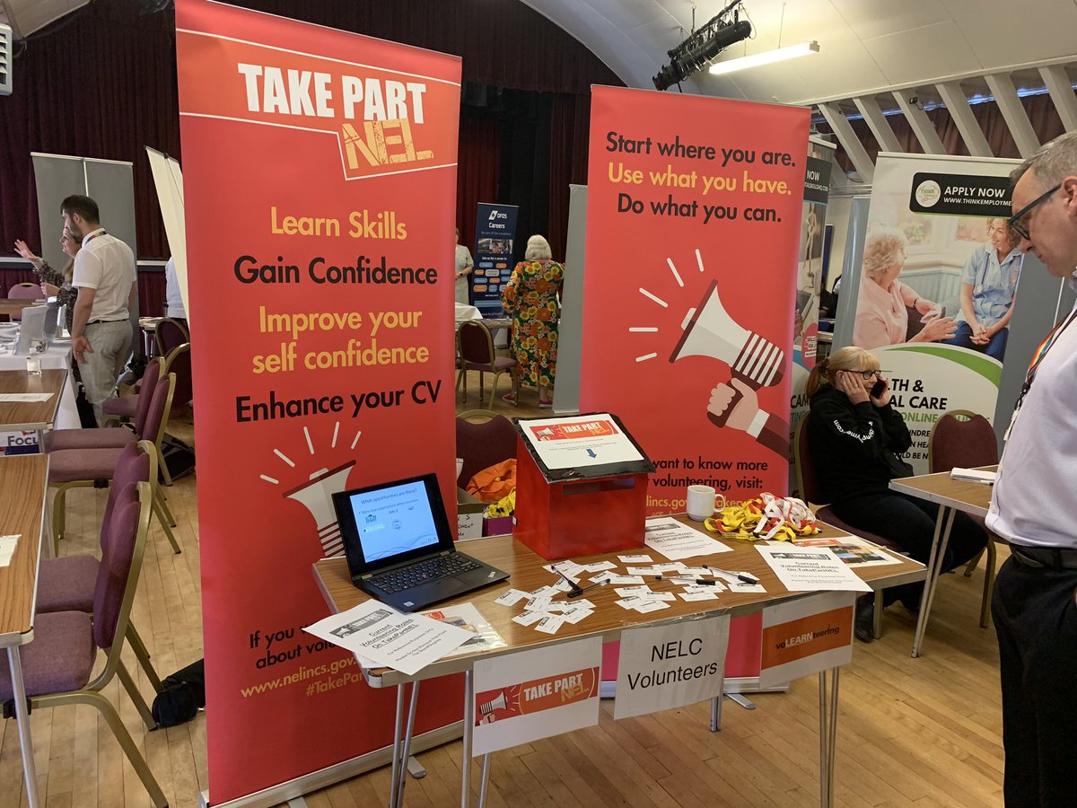 roscoblackwood's tweet photo. Fantastic day ahead at the #JustTheJob event in Cleethorpes with @JCPinHumber for @NELCouncil. Lots of our community members engaging with local employers and businesses #TakePartNEL #AllAboutPlace #Volunteering For more on volunteering locally go to https://t.co/63NkQcVrCe https://t.co/e1gHnXfySD
