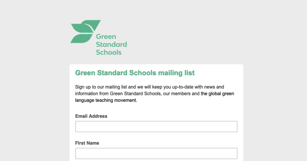 Have you signed up to our #GreenLanguageTeaching newsletter? If you found it interesting, be sure to invite your colleagues to join our mailing list!

The next one will be in your inbox next week. 
📬eepurl.com/hQvFOj

#GreenStandardSchools
#TeachGreen #Sustainability