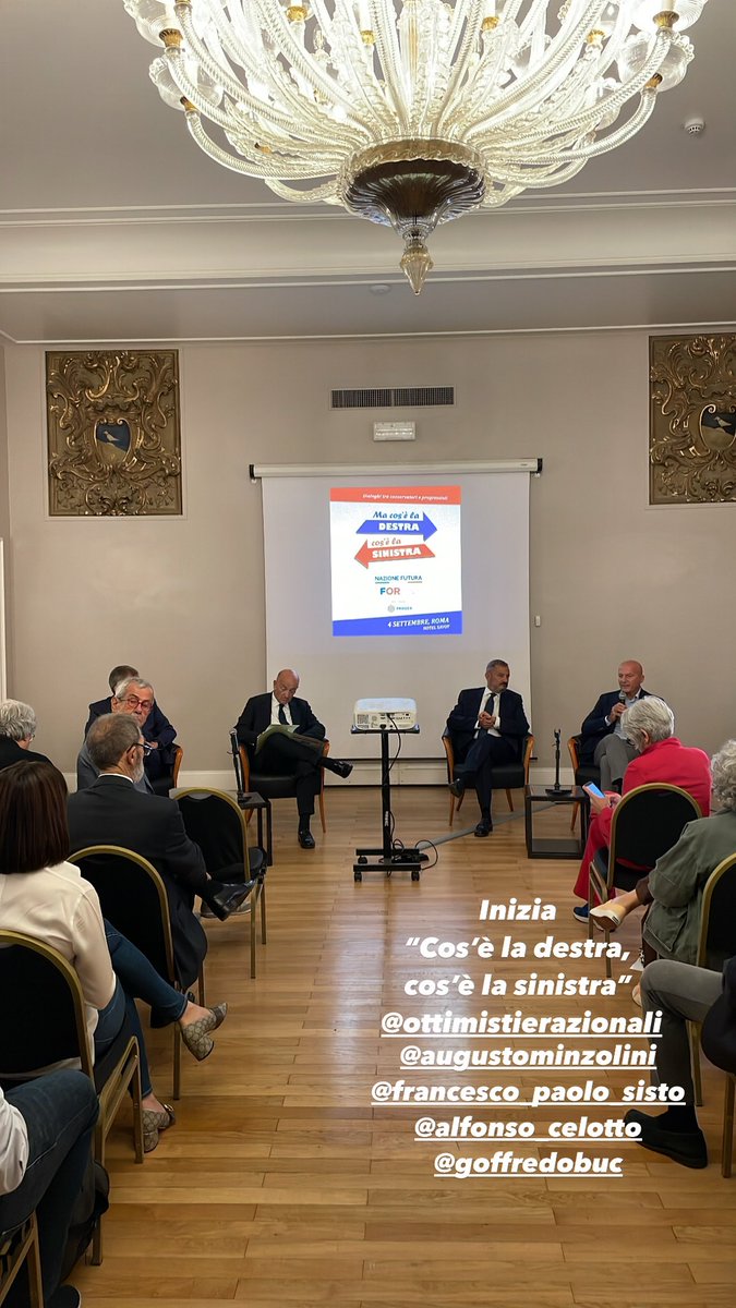 jacopougolini2's tweet photo. È iniziato l’evento “Ma cos’è la destra, cos’è la sinistra”, organizzato da @nazione_futura e @ORazionali 
@giubileif @claudiovelardi @fp_sisto @G_Valditara @Giulio_Tremonti @AlfonsoCelotto @AugustoMinzolin @chiccotesta @CorradoOcone @DAVIDPARENZO @annapaolaconcia https://t.co/B8ESp8wVjw