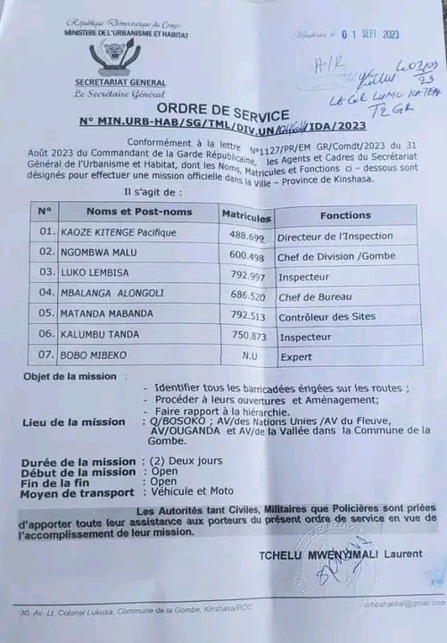 L'État doit sauvegarder les libertés de tous les congolais. L'époque des intouchables est révolue, un seul individu ne peut pas bloquer la circulation de plrs compatriotes.
La route qui mène vers le Mess des officiers a droit d’être réouverte pr faciliter la fluidité du trafic.