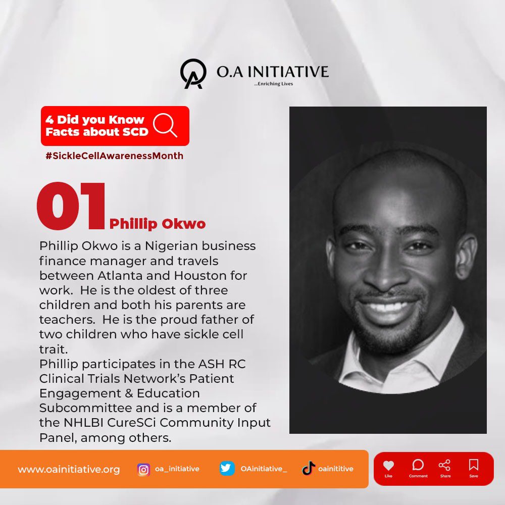 OAinitiative_'s tweet photo. Day 4
Starting the Week with Inspiration
4 Nigerian Sickle Cell Heroes Who Inspire Hope
Let's Keep saving lives and sharing awareness! π«
#SickleCellAwarenessMonth #FightSickleCell
#MondayMotivation
#OASCDAMONTH
1/2 https://t.co/9bBj7DUgyS