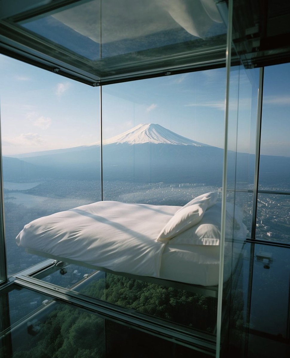 Bedroom with view on Mont Fuji.