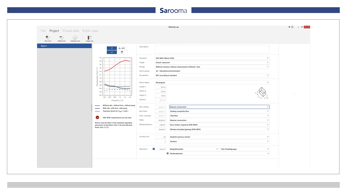 sarooma_gmbh's tweet photo. Sarooma: a great tool with a simple step-by-step approach to plan your room acoustic project efficiently! If you have any further questions or want to try the software, please contact us! 

#sarooma #saroomaABC https://t.co/HXL5BUxG7W