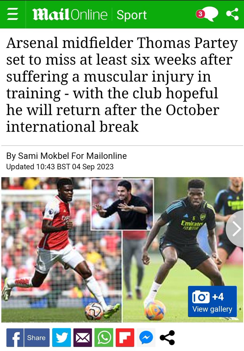 andreilinho_afc's tweet photo. Thomas Partey is set to return after the October international break #arsenal #afc https://t.co/ckfP9e3yG7
