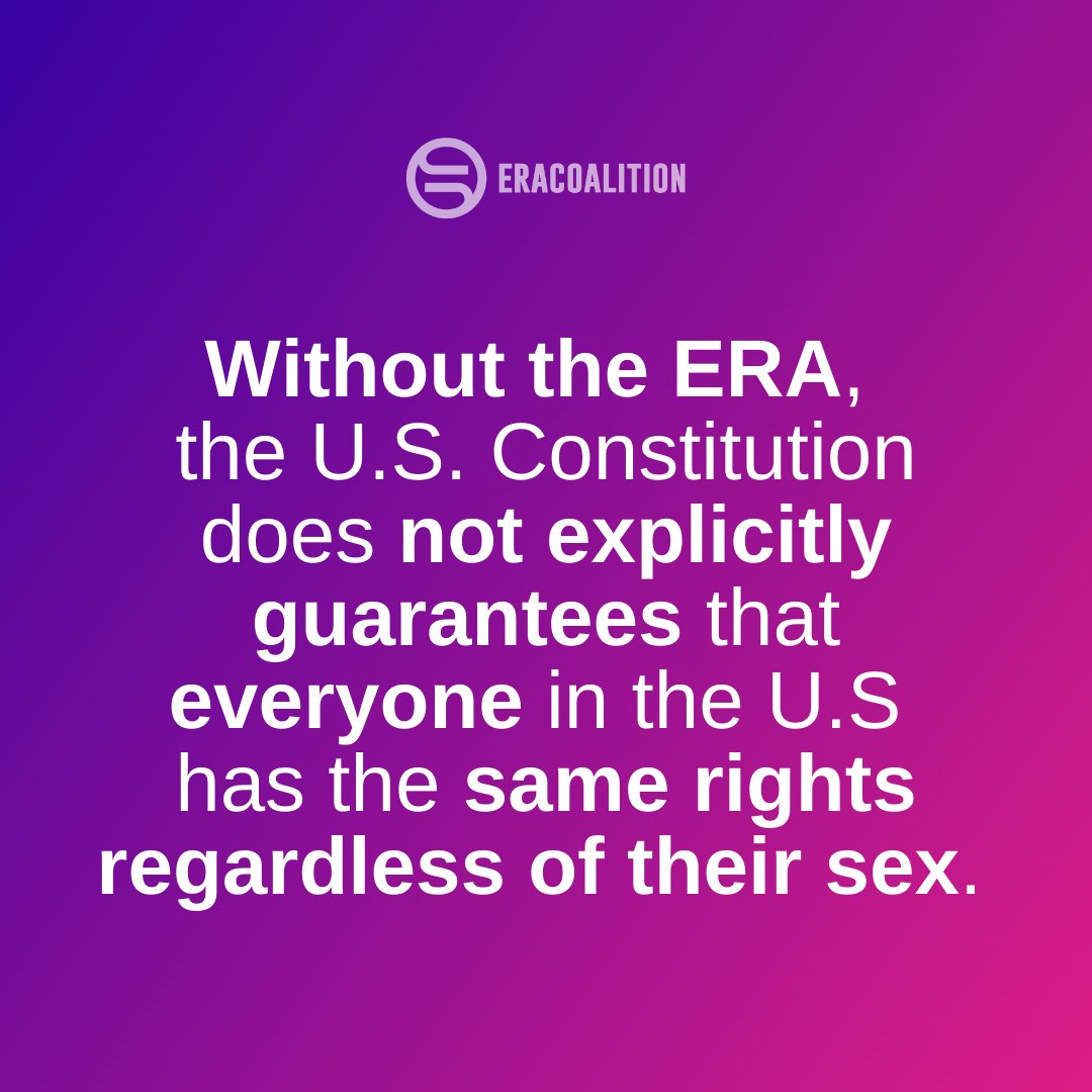ERACoalition's tweet photo. By enshrining equal rights regardless of sex and gender in our Constitution, we create a foundation for a fairer, more inclusive society. #ERANow https://t.co/lNTddCBsXI