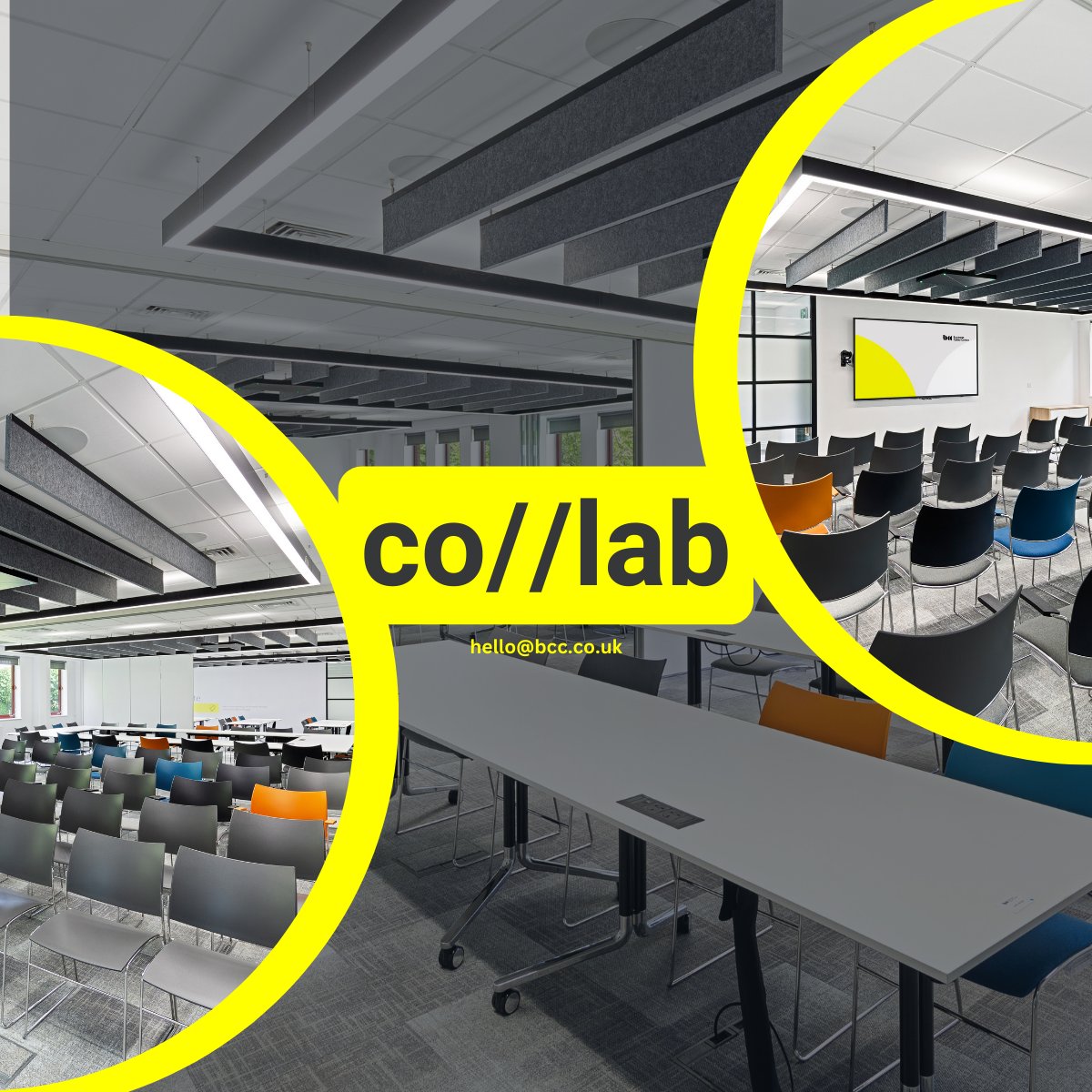 Have you explored our co//lab space yet?

co//lab can be separated to create multiple smaller spaces for between 16 to 60 people or as a single space for up to 140. 👥

Get in touch to learn more: bcc.co.uk/contact/