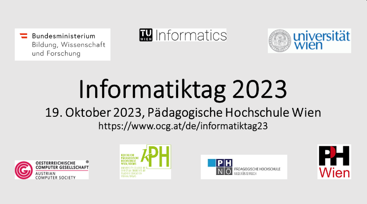 OCG_aktuell's tweet image. Entdecken Sie die Zukunft des Lernens auf dem jährlichen Informatiktag für Lehrer*innen. Im Programm sind wieder spannende Workshops und Vorträge, um Ihr Wissen über digitale Bildung zu erweitern. #twitterlehrerzimmer

ocg.at/de/informatikt…