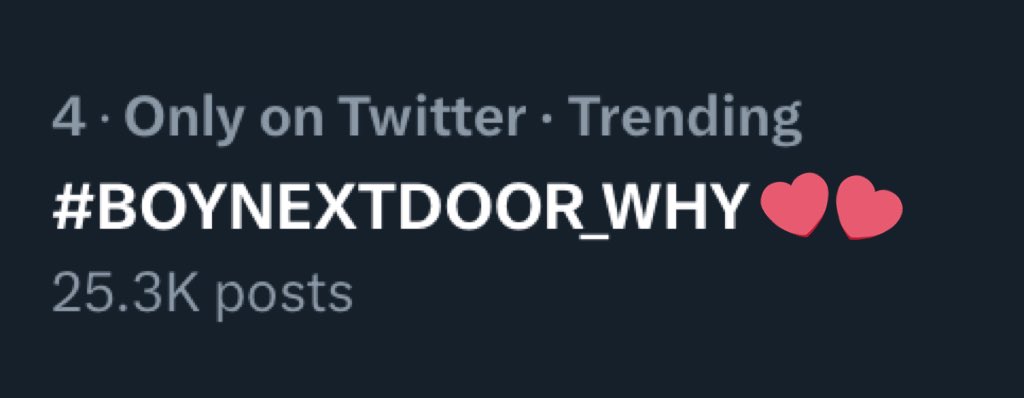 BNDPHOfficial's tweet photo. 230904 #BOYNEXTDOOR_WHY trended on X ‘Only on Twitter’ trends list! ✨

BOYNEXTDOOR BUT SOMETIMES MV
#BOYNEXTDOOR_WHY
#BOYNEXTDOOR #뭣같아
@BOYNEXTDOOR_KOZ https://t.co/bwt4tmr8LM