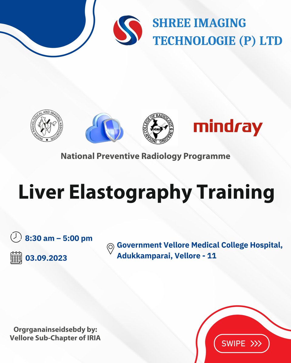 shreeimaging_'s tweet photo. Live Elastography Training

Date: 03.09.2023
Location: Government Vellore Medical College Hospital, Adukkamparai, Vellore - 11

Shree Imaging Technologie (P) Ltd.

#shreeimagingtechnologie #mindray #vellore https://t.co/2EDGuDtpFg