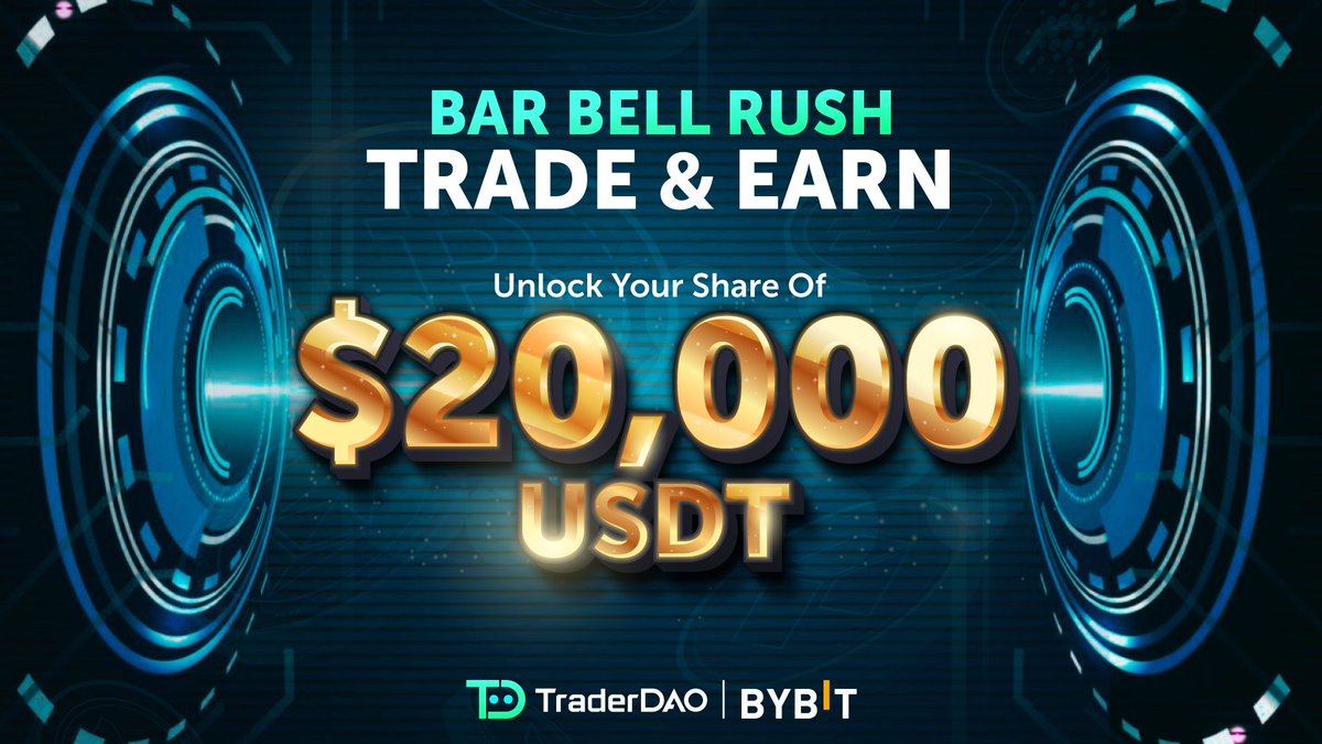 TraderDAOai's tweet photo. Ready for the biggest trading event of the season? ✨

Join the @Bybit_Official  x TraderDAO "Bar Bell Rush" and aim for your share of a massive $20,000 USDT prize pool! 🚀

Ready to make your move? 🌟

Check out the details here:
https://t.co/4N3VOVgGtx

#Bybit #TraderDAO #Giveaway #Prize #USDT #Crypto #Bitcoin #trading #Trader #Competition #campaign