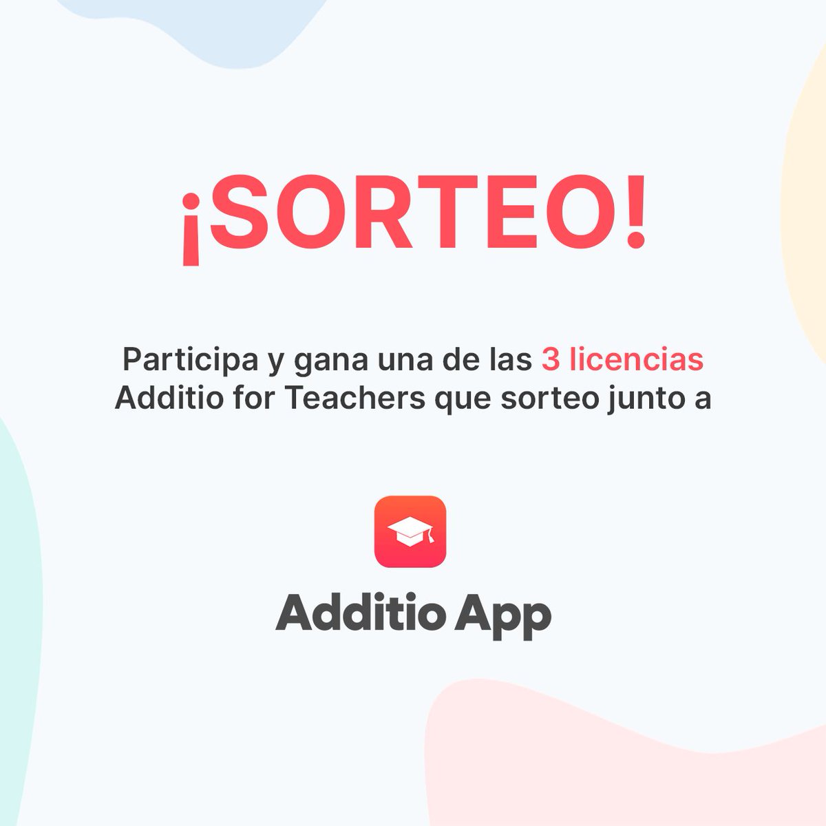 Davidgarciaef's tweet photo. ¡SORTEO de 3 LICENCIAS! 
¿Quieres ganar una licencia anual de Additio for Teachers?¡Participa!

1⃣Sigue estas 2 cuentas @AdditioApp y @Davidgarciaef 
2⃣Da RT a esta publicación.

Sorteo abierto hasta el domingo 10 de septiembre a las 23:55.
BBLL: https://t.co/M6UFzBsTPp
¡SUERTE! https://t.co/VwPvSUON9L