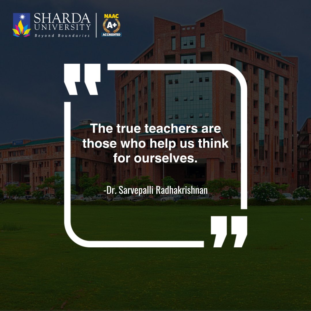 sharda_uni's tweet photo. True teachers don't just impart knowledge; they ignite the flames of curiosity and critical thinking
#TrueTeachers #IndependentThought #EducationMatters #EmpowerMinds
#LearningBeyondBoundaries #Education #Empowerment #ShardaUniversity https://t.co/ZfW0JFEsHG