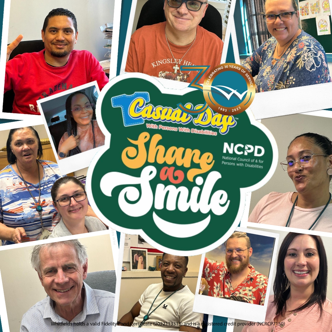 WhitfieldsGroup's tweet photo. Our staff took part in this year's @CasualDay_SA in support of persons with disabilities. The theme was to share a smile! #WhitfieldsCares
One smile can initiate a chain reaction of love, kindness, goodwill and caring. #shareasmile ๐๐ซถ https://t.co/jtbDzLWQoq