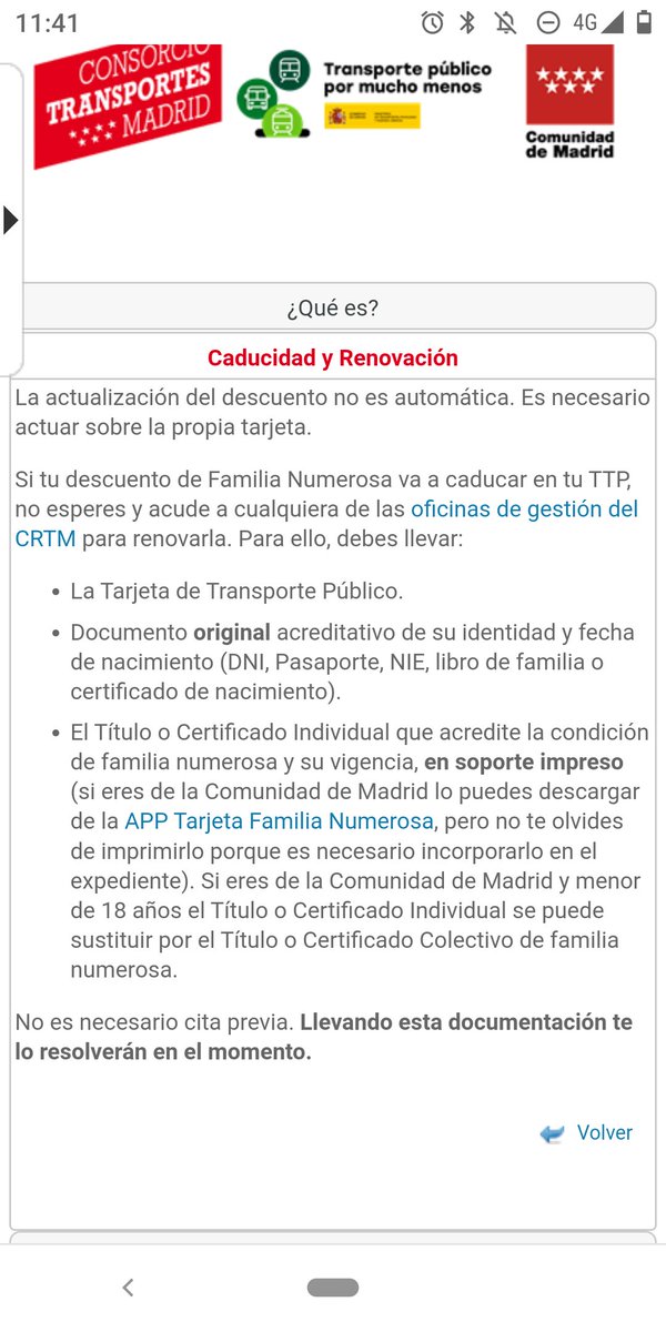 RCsrv's tweet photo. .@MadridTransp  no he podido renovar la tarjeta de transporte de mis hijos menores como familia numerosa, xq ahora hay q presentar el certificado individual, en web indican q con el certificado general de la familia se puede, #graciaspornada, https://t.co/4mAeyR9Q6G