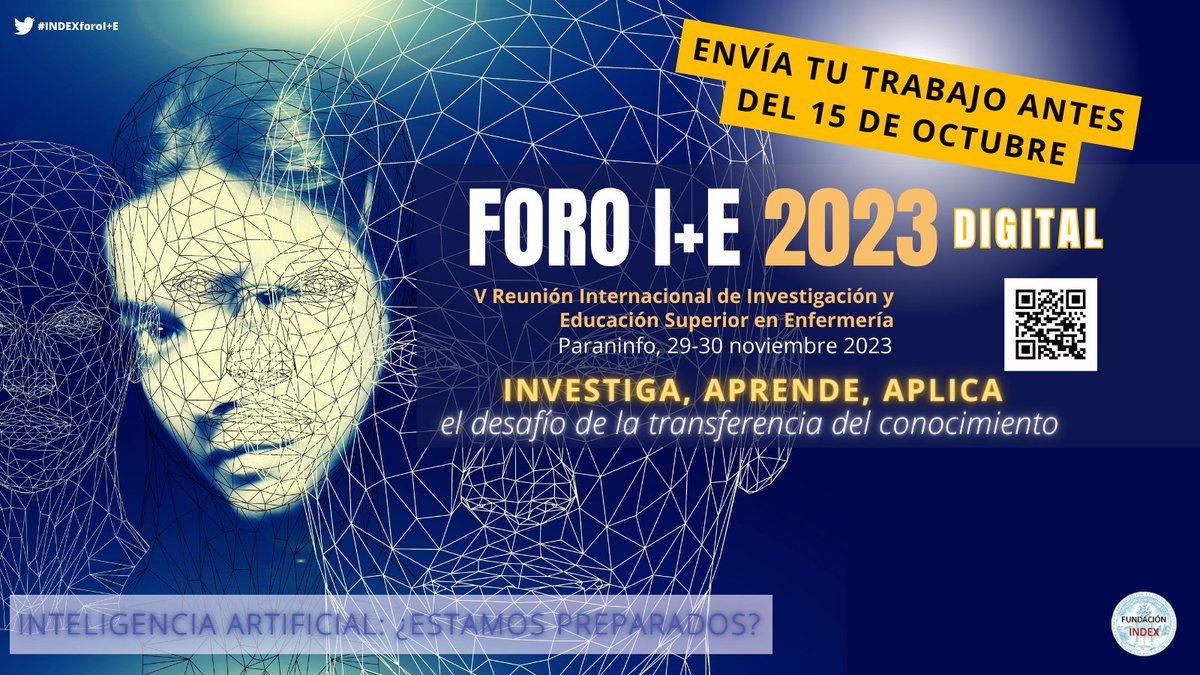 fundacionindex's tweet photo. 😎¡Ya estamos de vuelta!😎Y venimos con mucha fuerza😆¿Estáis preparados para todo lo que nos espera?😌Os recordamos que tenéis hasta el 15 de octubre para enviar trabajos al #INDEXforoI+E
https://t.co/98UfRm0yJJ
#enfermeria #Congreso #Ciencia #innovación https://t.co/Zh6qOdrrQL