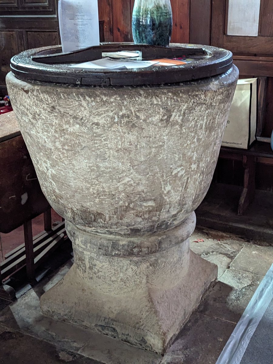 A hidden collection of history st calixtus Astley Abbott's,13th cent glass,unicorn carbel,maidens garland and gloves of bride drowned 1707, traveling to wedding and norman font
