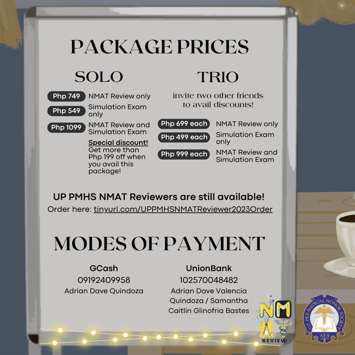 UPPMHS's tweet photo. Been wondering how you can get that 99+? Reach for the stars 📷 and seek that 99+ with UP PMHS NMAT Review 2023 and Simulation Exam! 📷

Underneath the moonlight, a path to 99+ awaits for you with a lot of things in store! 📷 https://t.co/XCfcgXLFD9