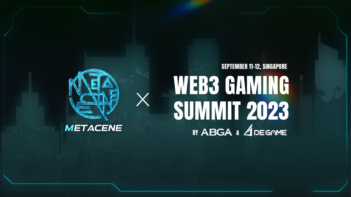 MetaCeneGame's tweet photo. MetaCene X Web3 Gaming Summit 2023 

🍻by @ABGAasia &amp; @degame_l2y 
⏲️September 11-12 
📍Singapore, Booth A4

We Are Coming... #MMORPG #Web3Gaming https://t.co/xecLdEO5cE