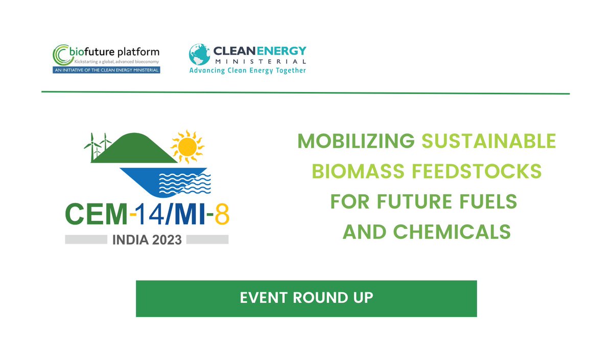 Biofuture_'s tweet image. In occasion of @CEM14_MI8 the #BiofuturePlatform Initiative organized a side event on Mobilizing Sustainable Biomass Feedstocks, in collaboration with the Co-leads of the @MICleanEnergyRD  Integrated Biorefineries. Read a round up of the event: lnkd.in/d_9XRRCc