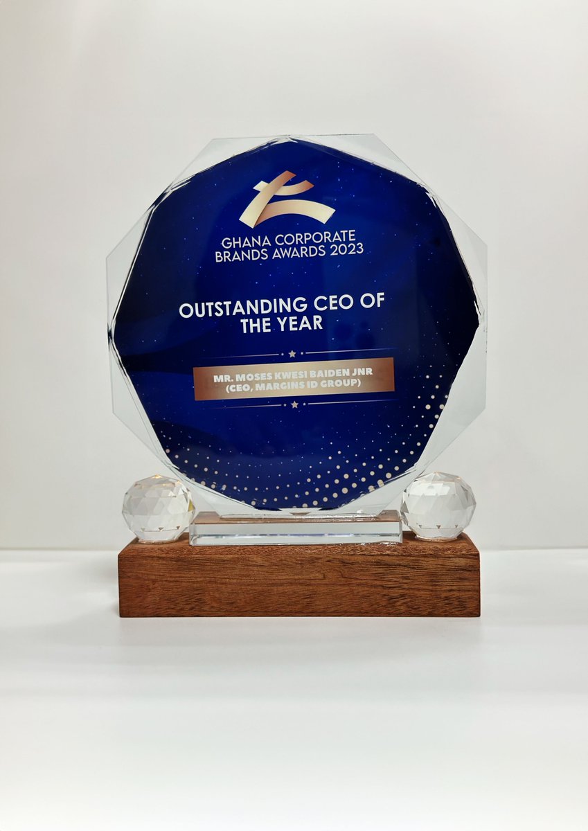 MarginsGroup's tweet photo. Congratulations to our CEO, @stonybaiden , on receiving the Outstanding CEO of the Year award, and to our subsidiary, ICPS, for earning the Intelligent Card Production Brand of the Year award at the 2023 Ghana Corporate Brand Awards. We are proud of your achievements! https://t.co/Gb4TEF0ipC