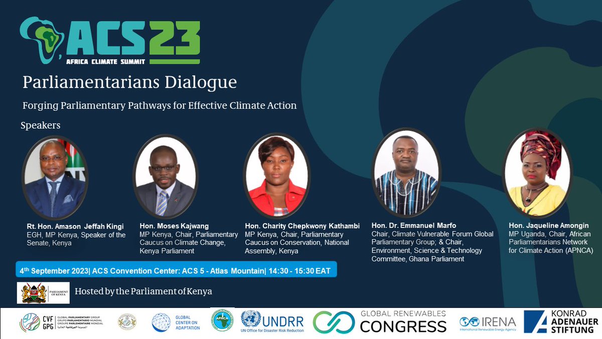 Climate Vulnerable Forum (@thecvf) on Twitter photo Happening today!
<a href="/NAssemblyKE/">National Assembly KE</a> <a href="/Senate_KE/">Senate of Kenya</a> in partnership with <a href="/TheCVF/">Climate Vulnerable Forum</a> <a href="/GCAdaptation/">Global Center on Adaptation</a> <a href="/kas_ecssa/">KAS Energy Security and Climate Subsaharan Africa</a> <a href="/IRENA/">IRENA</a> <a href="/rescongress/">Global Renewables Congress (GRC)</a> & <a href="/UNDRR/">UNDRR</a> convenes a Parliamentarian Dialogue as part of #AfricaClimateSummit23, focusing on #renewableenergy #greengrowth and more.
Agenda👉thecvf.org/parliamentaria… Happening today!
<a href="/NAssemblyKE/">National Assembly KE</a> <a href="/Senate_KE/">Senate of Kenya</a> in partnership with <a href="/TheCVF/">Climate Vulnerable Forum</a> <a href="/GCAdaptation/">Global Center on Adaptation</a> <a href="/kas_ecssa/">KAS Energy Security and Climate Subsaharan Africa</a> <a href="/IRENA/">IRENA</a> <a href="/rescongress/">Global Renewables Congress (GRC)</a> & <a href="/UNDRR/">UNDRR</a> convenes a Parliamentarian Dialogue as part of #AfricaClimateSummit23, focusing on #renewableenergy #greengrowth and more.
Agenda👉thecvf.org/parliamentaria…