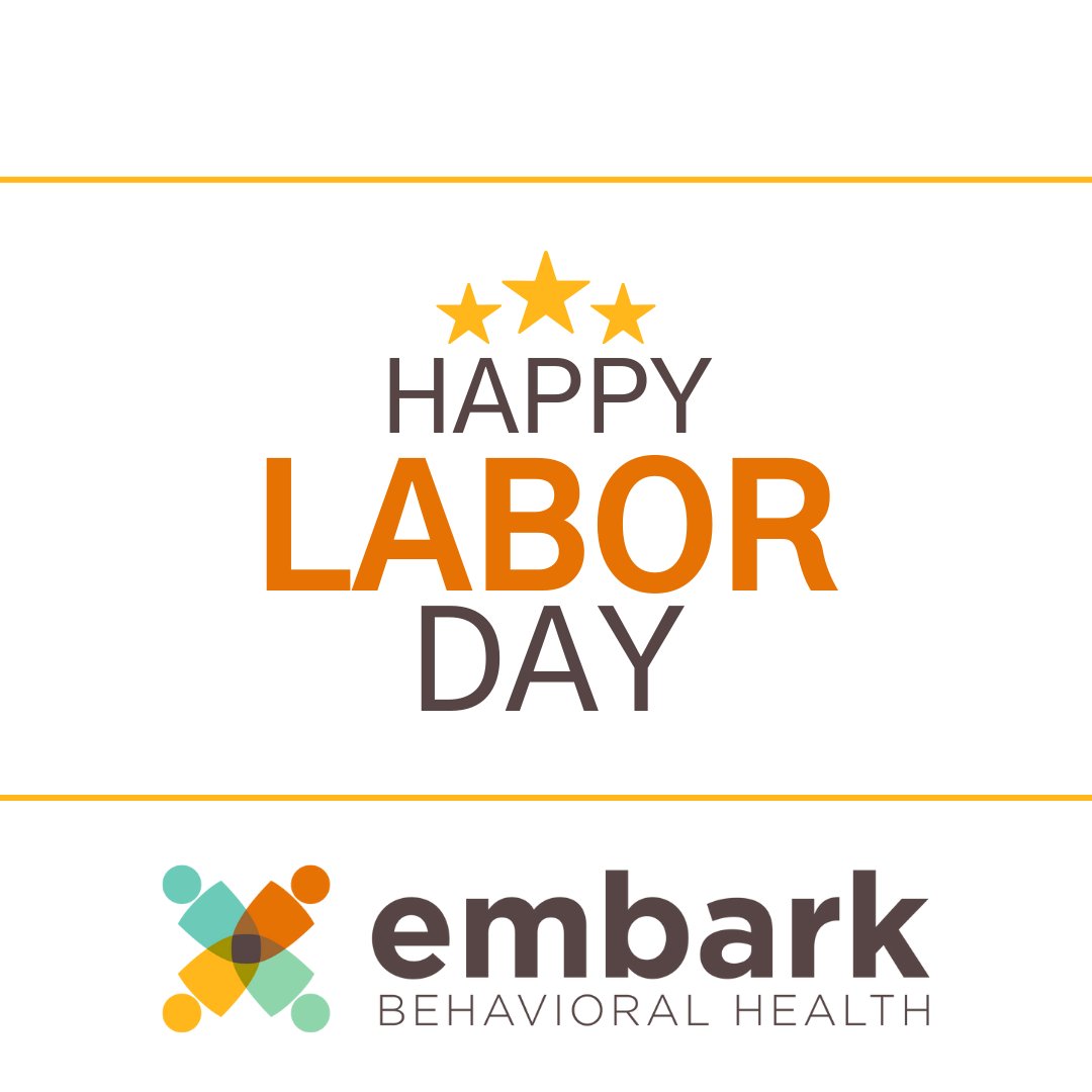 embarkbh's tweet image. Wishing you all a very happy Labor Day! We hope your day is full of fun, friends, family, and food.
#laborday #TheEmbarkDifference #mentalhealth #CreateJoy #HealGenerations